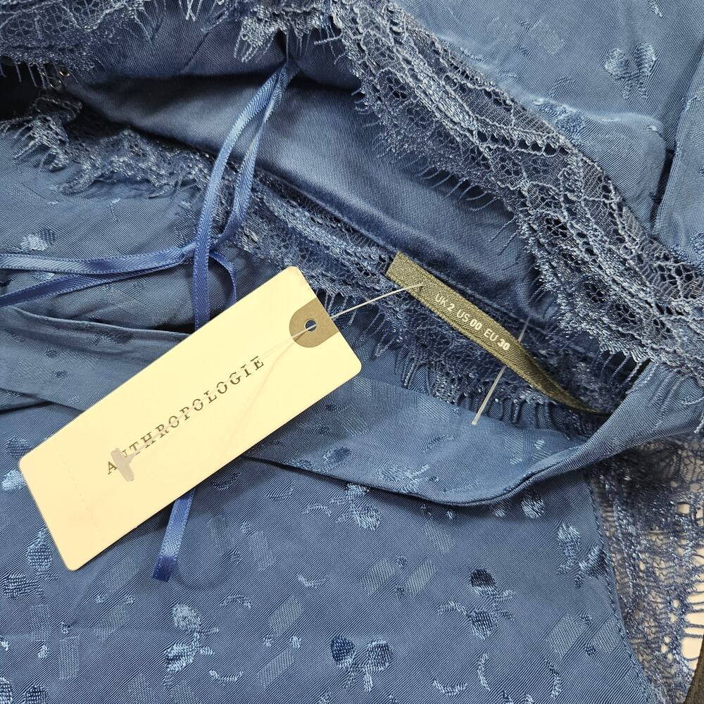NWT Anthropologie Dress Asymmetrical Lace Detail - Size 00 - Picture 6 of 10